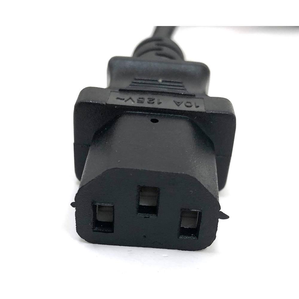 Micro Connectors Inc 6 ft. NEMA 5-15P to C13 Universal AC Power Cord UL Approved 18AWG3 Conductors- Black (2 per Box) M05-113UL-2P