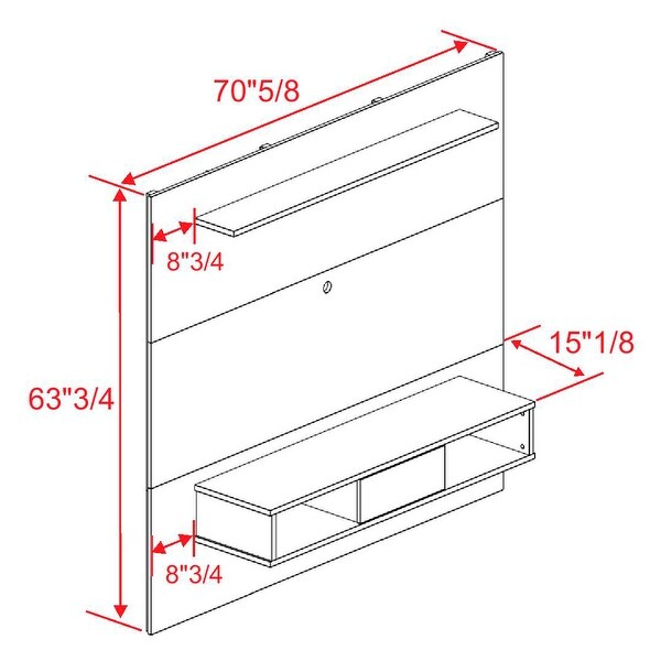 Mid-century 2-shelf 70-inch TV Panel