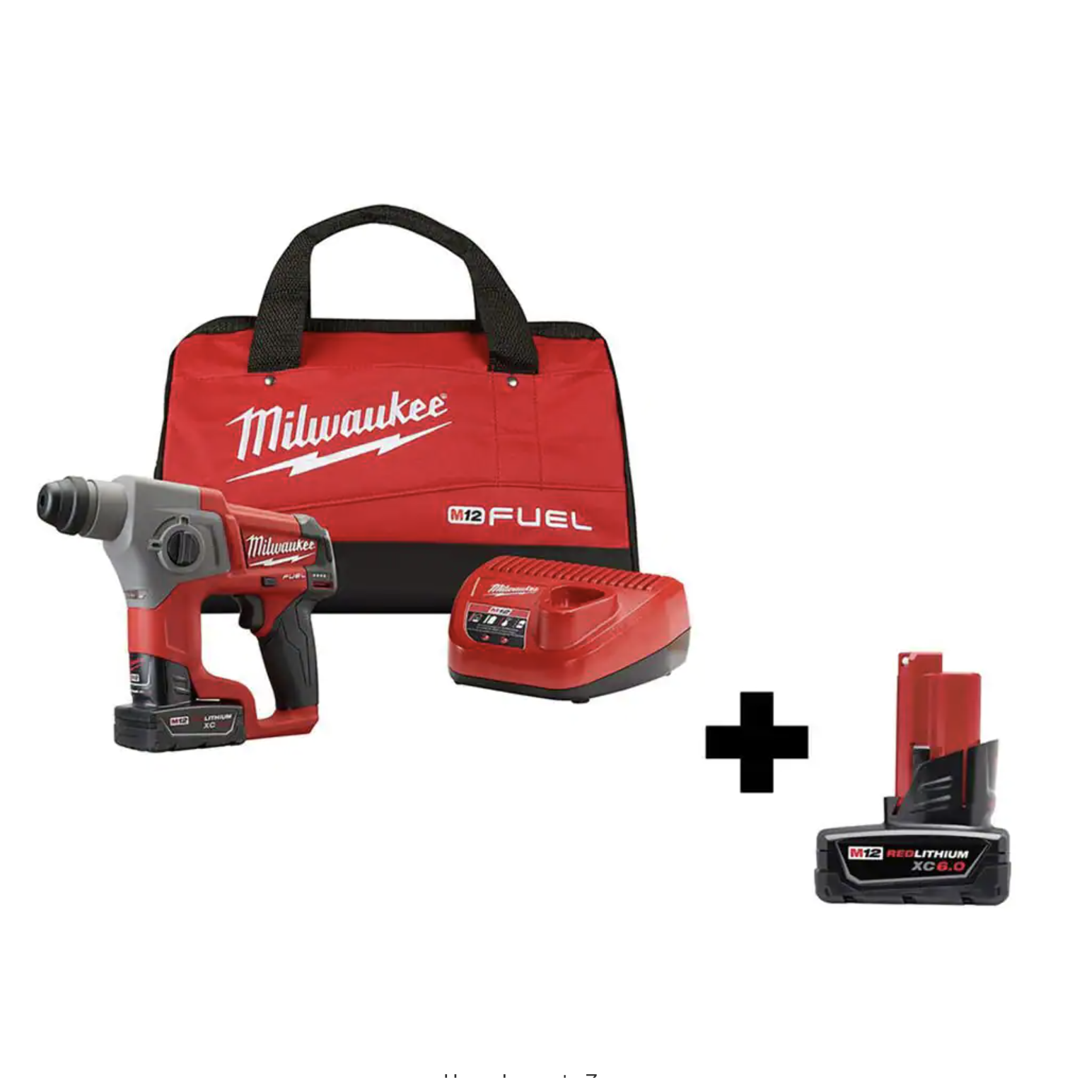 Milwaukee M12 FUEL 12V Lithium-Ion Brushless Cordless 5/8 in. SDS-Plus Rotary Hammer Kit with 6.0Ah Battery (2416-21XC-48-11-2460)