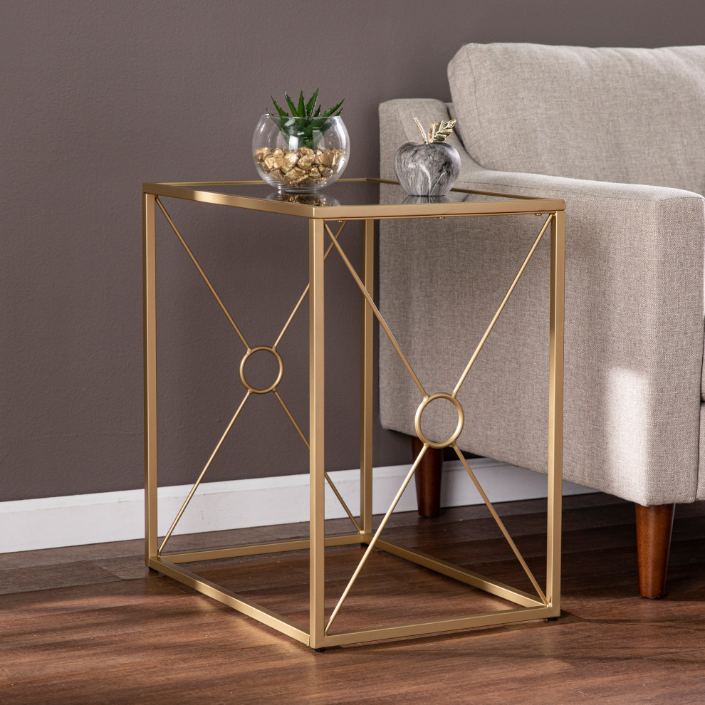 Fanning Mirror Top End Table   Contemporary   Side Tables And End Tables   by HedgeApple  Houzz