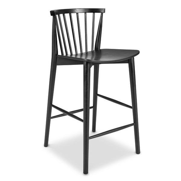 Poly and Bark Ligna Counter Stool - Solid Wood Frame