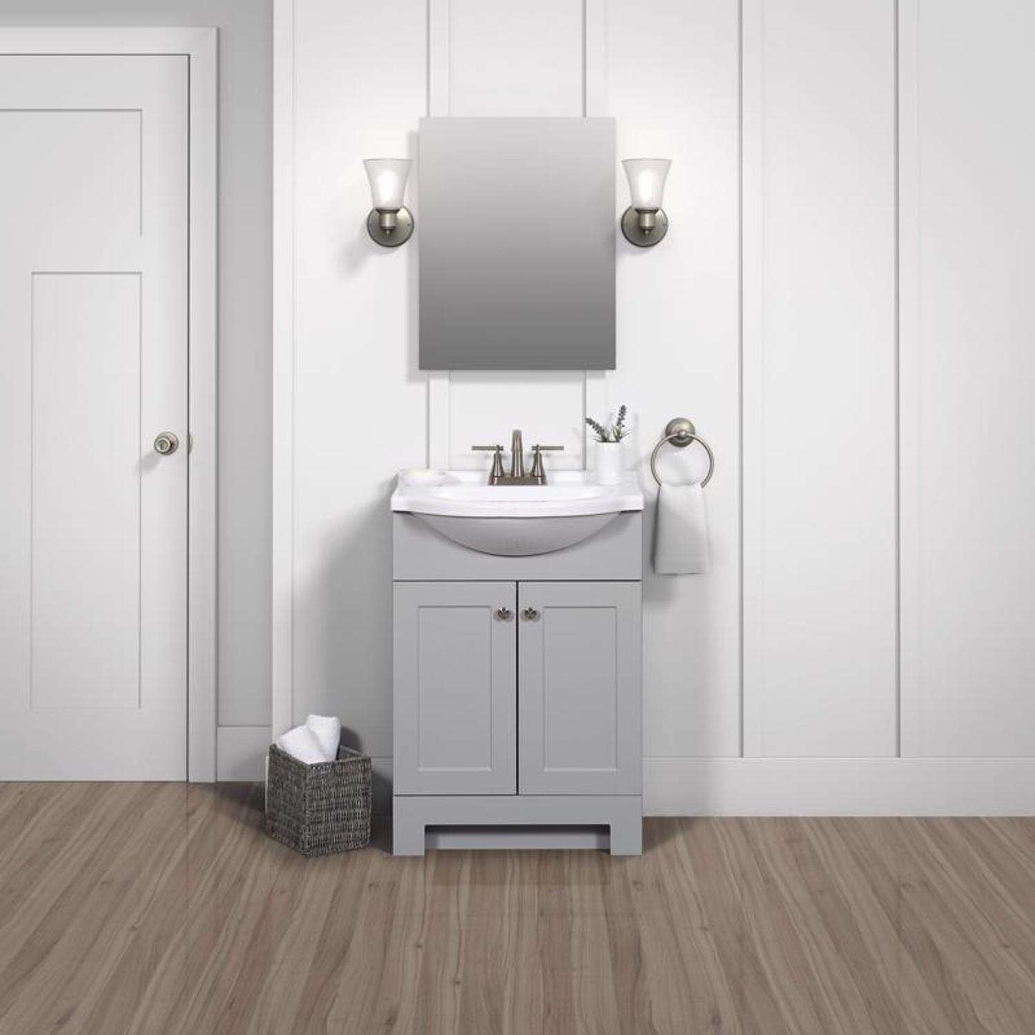 Zenna Home Zenna Home Single Gray Bathroom Vanity 24 in. W X 16 in. D X 35.5 in. H