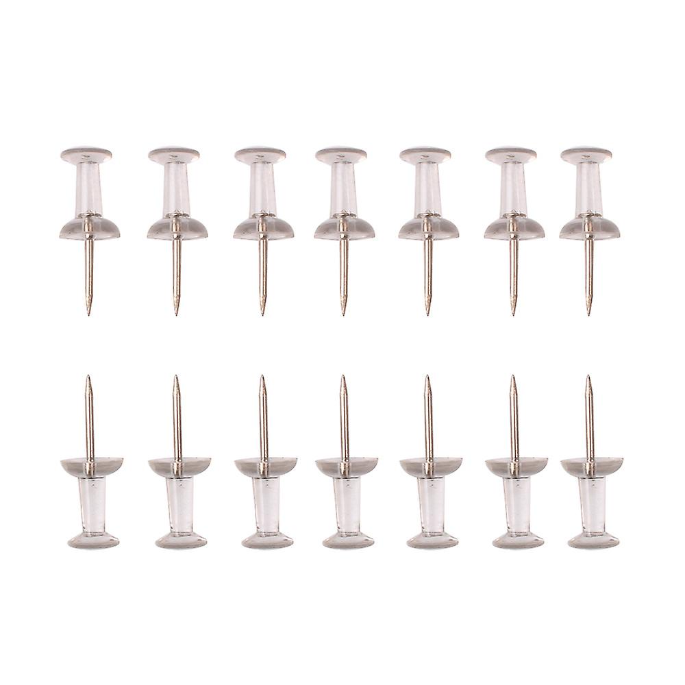 50pcs Push Pins Transparent Plastic Head With Metal Point Thumb Tacks Marking Pins Wall Tacks Map Pins For Bulletin Board Cork Board Home Office Schoo