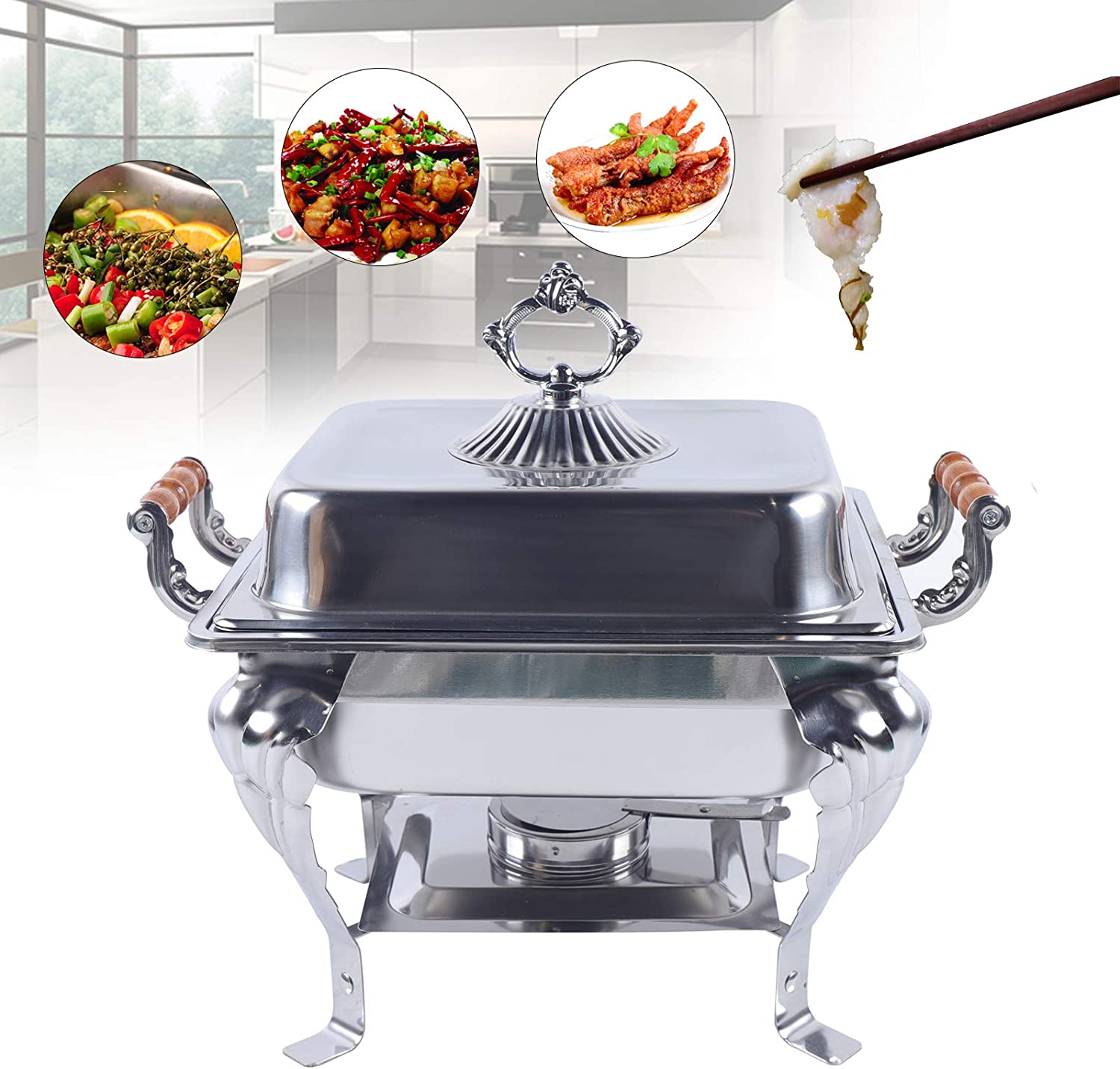 Chafing Dish Buffet Set Stainless Steel Food Warmer Buffet Square