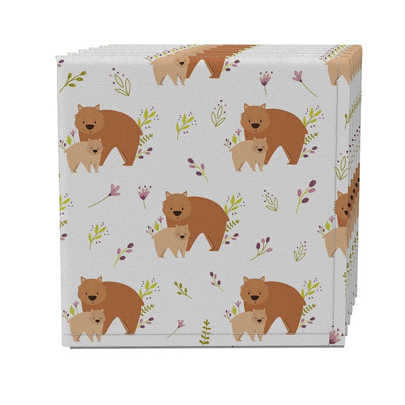 Napkin Set of 4， 100% Cotton， 20x20， Bear Hugs