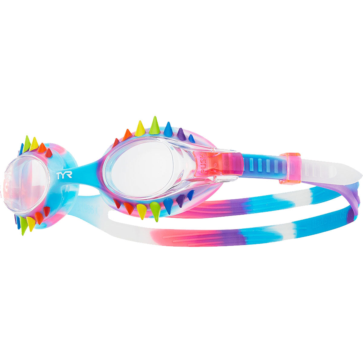 TYR Simple Tie Dye Mint Blue and Purple Swimming Sport Goggles