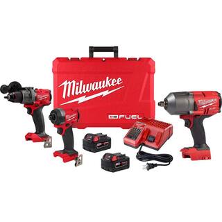 MW M18 FUEL 18-V Lithium-Ion Brushless Cordless Hammer Drill and Impact Driver Combo Kit (2-Tool) w12 in. Impact Wrench 3697-22-2767-20