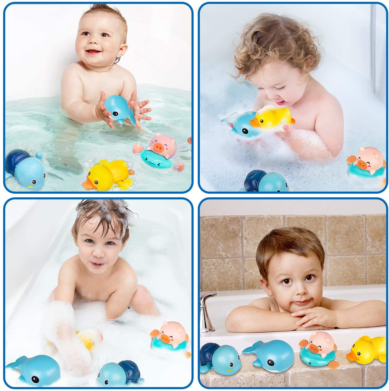 Niwoed Bath Swimming Pool Water Toys for Kids Birthday Gifts（4 Pcs Set）