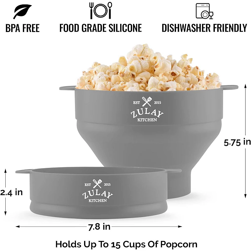 Bpa Free Collapsible Silicone Popcorn Maker With Lid