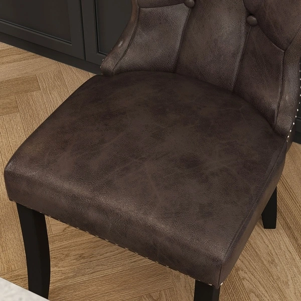 PU Leather Dining Chair Set of 2 Upholstered Modern Dining Room Chair