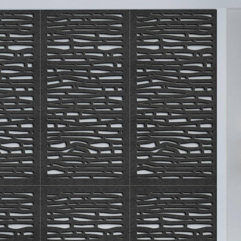 DESIGN VU Fiji 4 ft. x 2 ft. Charcoal Recycled Polymer Decorative Screen Panel Wall Decor and Privacy Panel DVU2404C