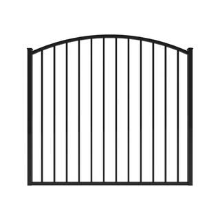 FORGERIGHT Newtown 5 ft. W x 4 ft. H Black Aluminum Arched Pre-Assembled Fence Gate 862040