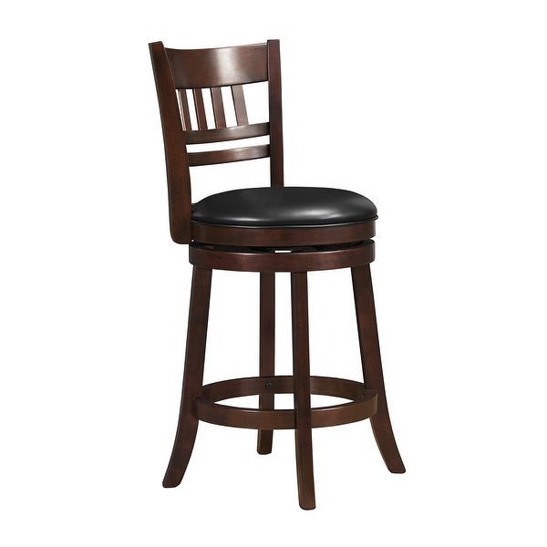 Odelia Lattice Back Swivel Barstool， Counter Height， Cherry