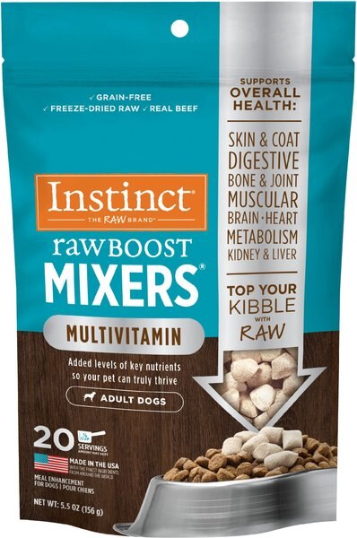 Instinct Boost Mixers Multivitamin Grain-Free Freeze-Dried Raw Adult Dog Food Topper