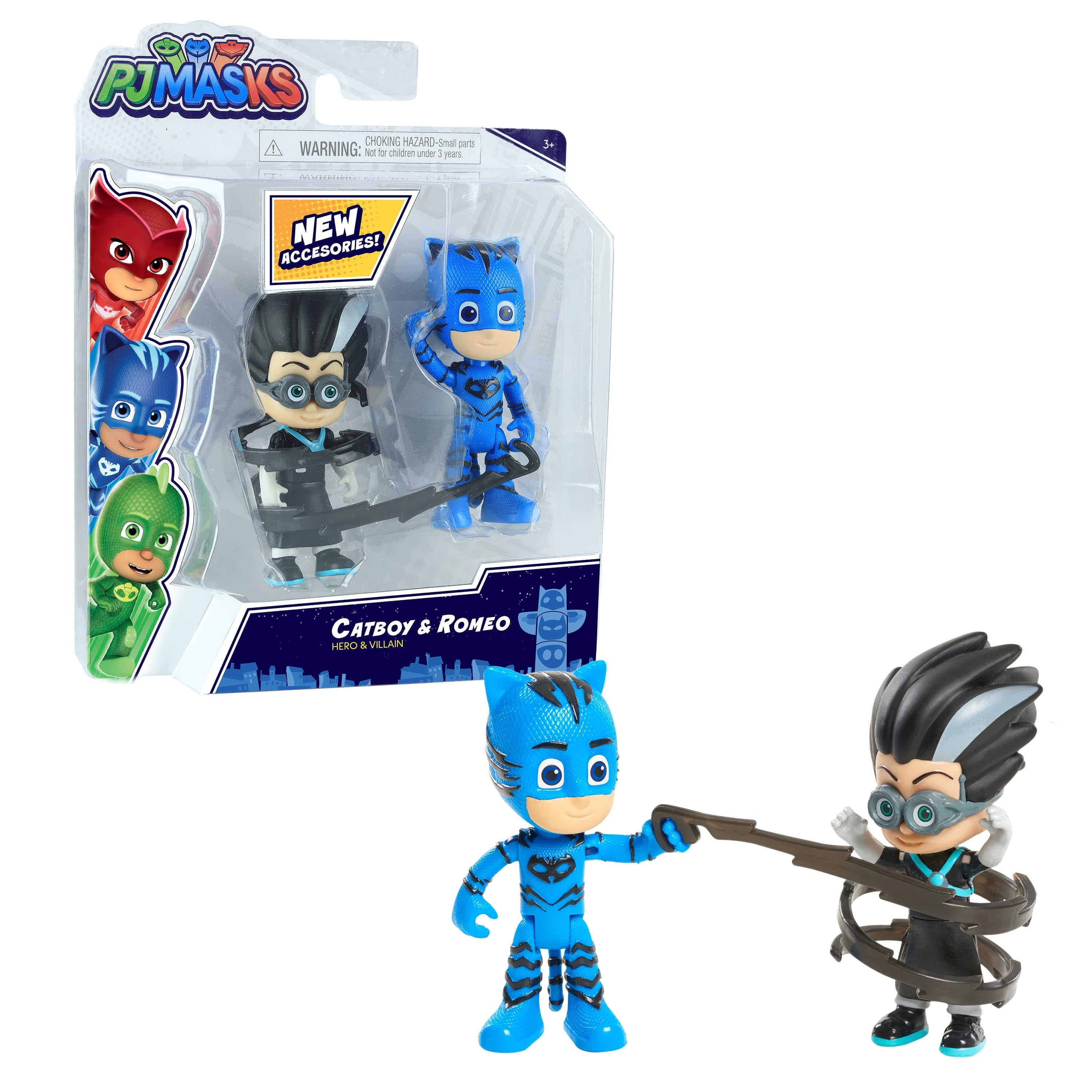 PJ Masks Hero vs. Villain 2-Pack Figure Set – Catboy and Romeo，  Kids Toys for Ages 3 Up， Gifts and Presents