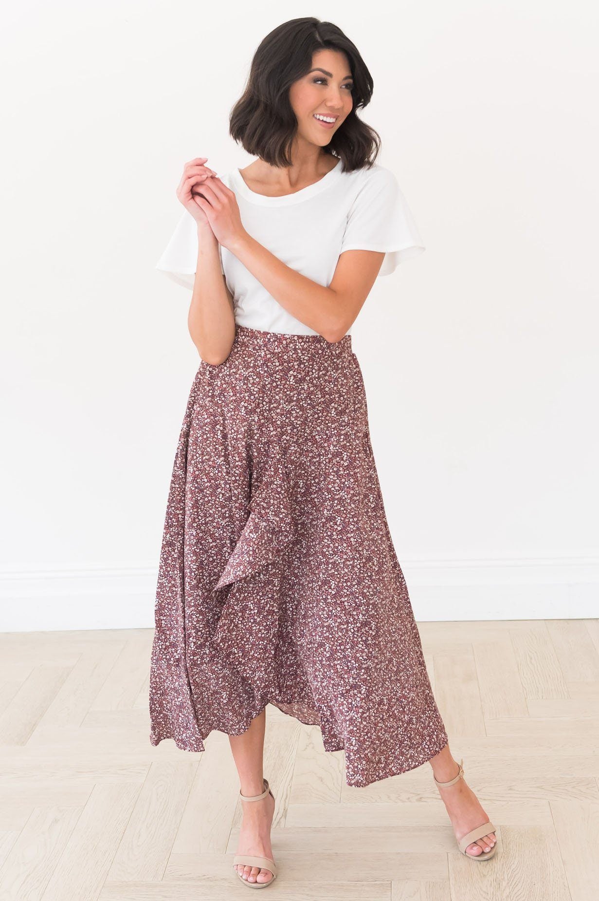 Stuck In A Dream Modest Ruffle Skirt