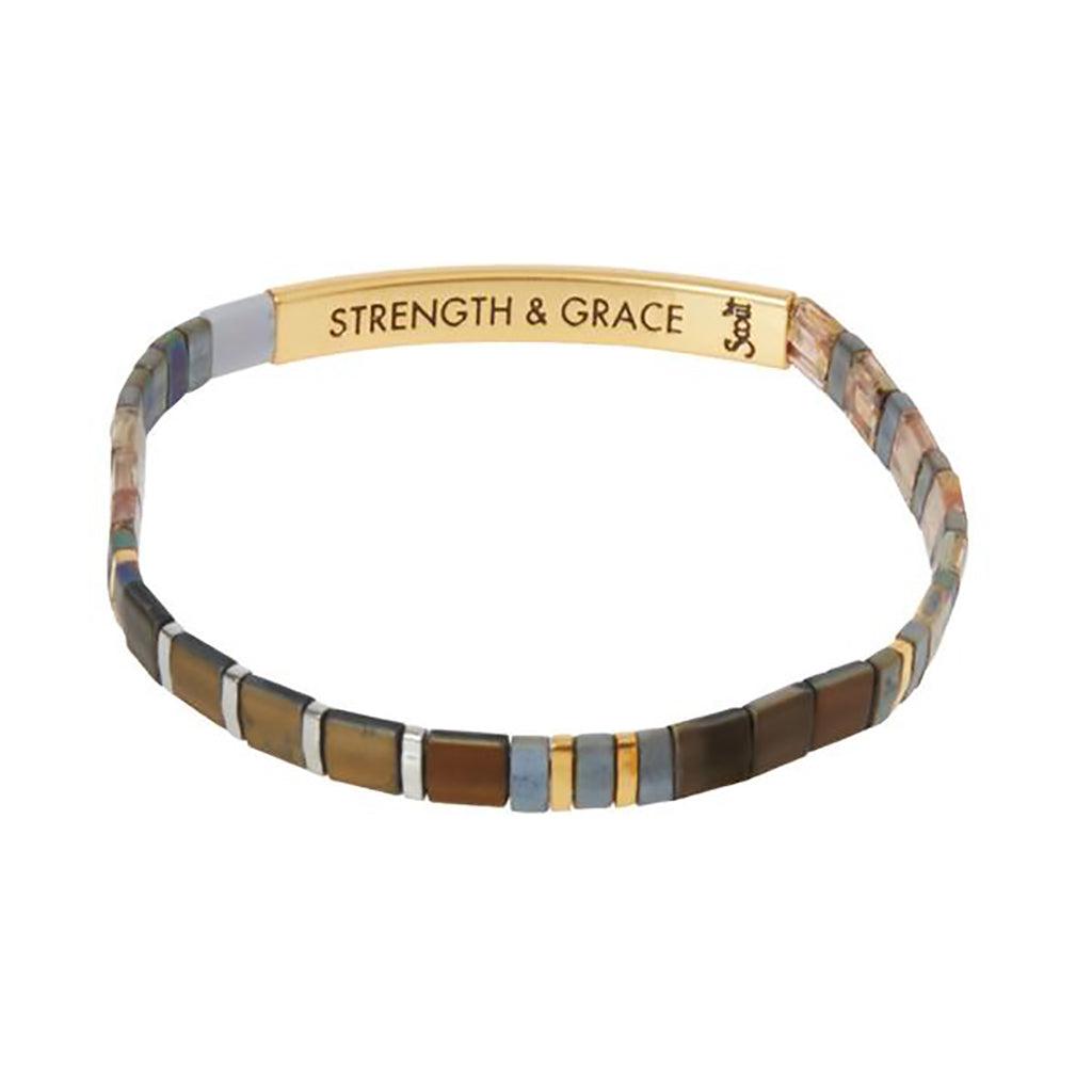 Scout Curated Wears  Good Karma Miyuki Bracelet | Strength & Grace - Gunmetal/Gold