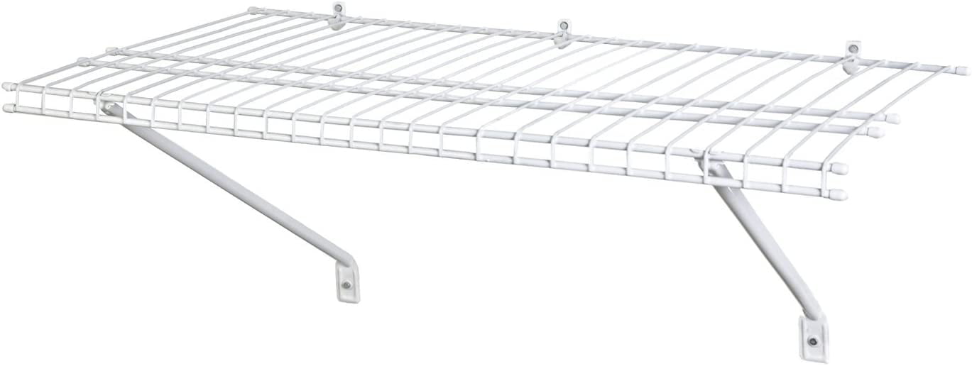 ClosetMaid Wire Shelf Kit with Hardware, 2 Ft. Wide, for Pantry, Closet, Laundry, White Vinyl Finish