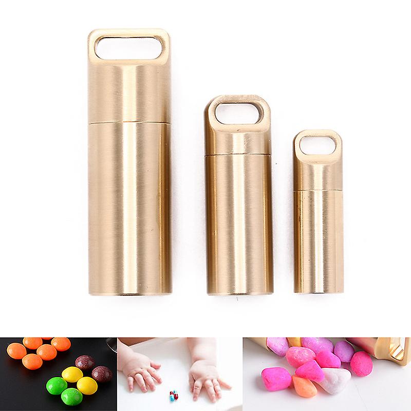 Born Pretty 3 Sizes Aluminium Alloy Pill Cases Multifunctional Brass Seal Cabin Waterproof Medicine Pill Drug Cigarette Cases S M L