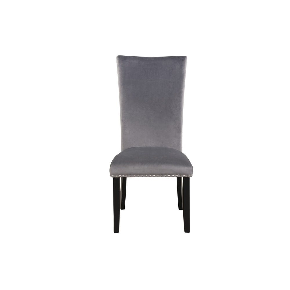 Velvet upholstered Chairs with Nailhead trimmed  Rubber Wood Legs