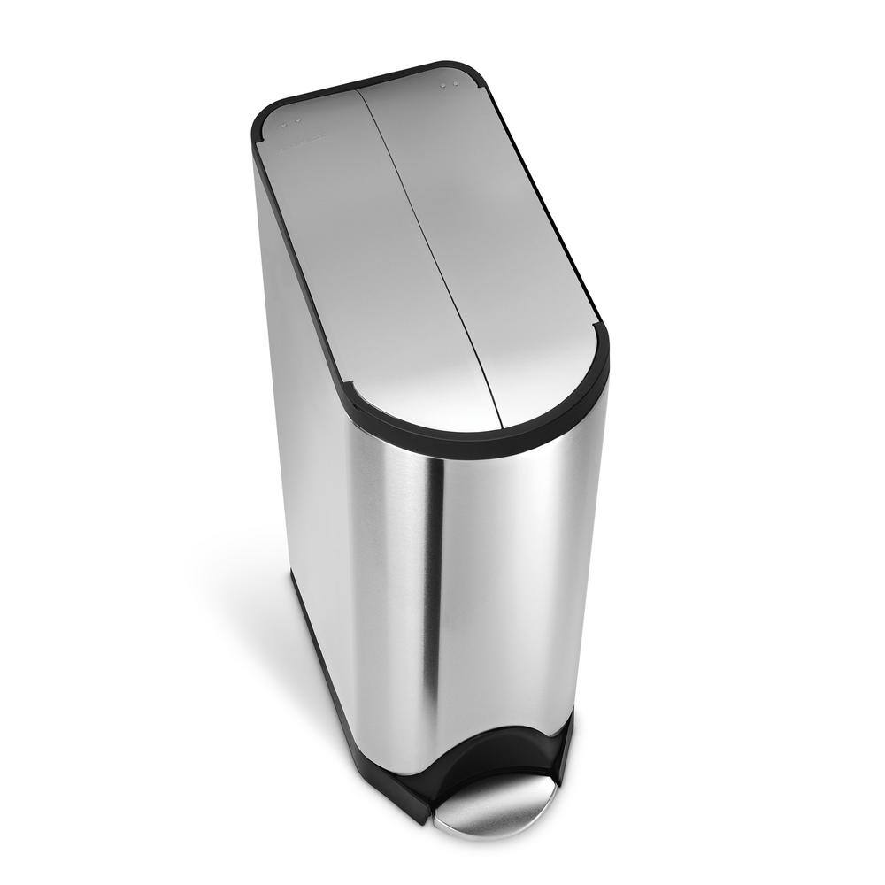 simplehuman 45-Liter Fingerprint-Proof Brushed Stainless Steel Butterfly Step-On Trash Can CW1897