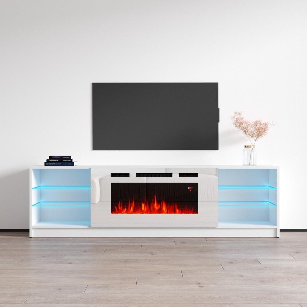 Boston WH01 79 inch Modern Electric Fireplace TV Stand