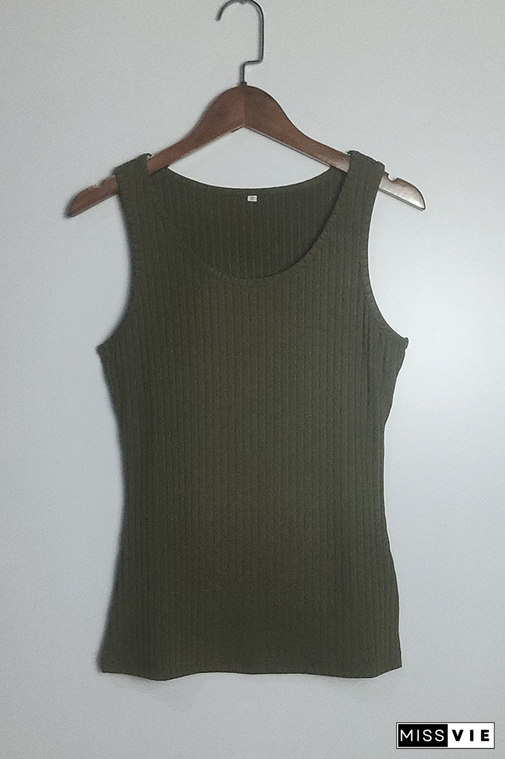 Army Green Knit Tank Top