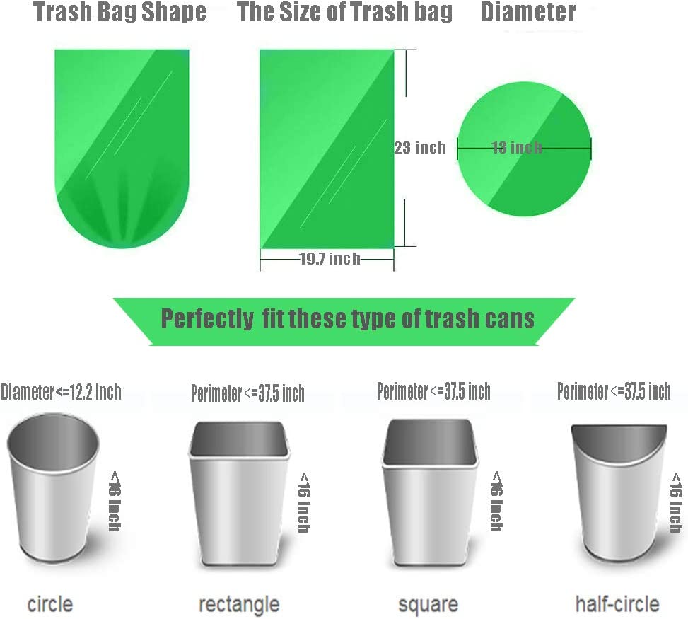 Small Trash Bags 4 - 6 Gallon,100 Counts,Extra Thick Small Trash Bag Recycling Garbage Bags For Kitchen Bathroom Yard Office Wastebasket Car