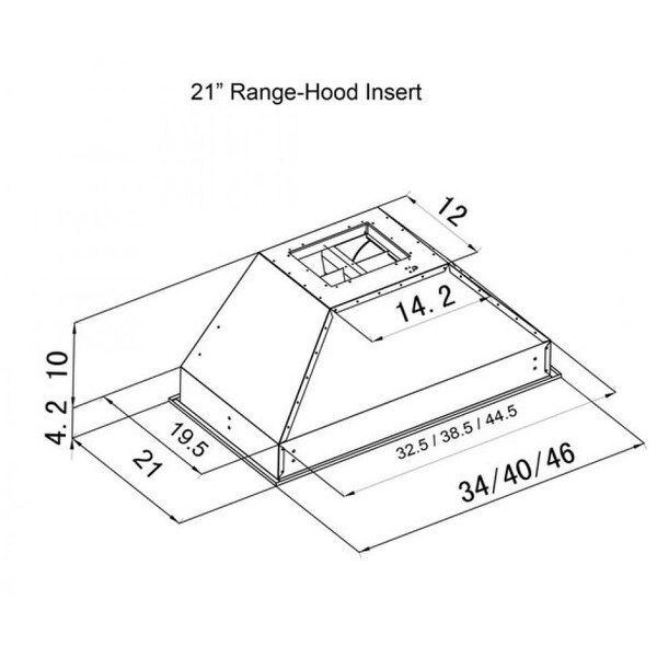 ZLINE Ducted Wall Mount Range Hood Insert - Outdoor Approved Stainless Steel