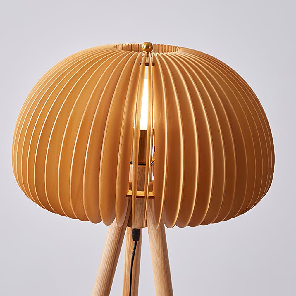 Wooden Pumpkin Floor Lamp