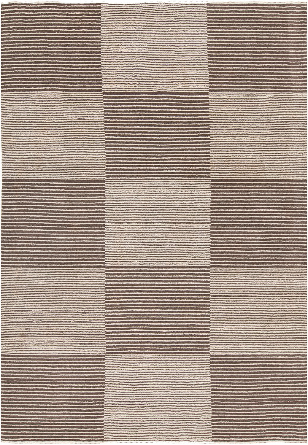 Elantra Cream/Brown Hand Knotted Wool Rug