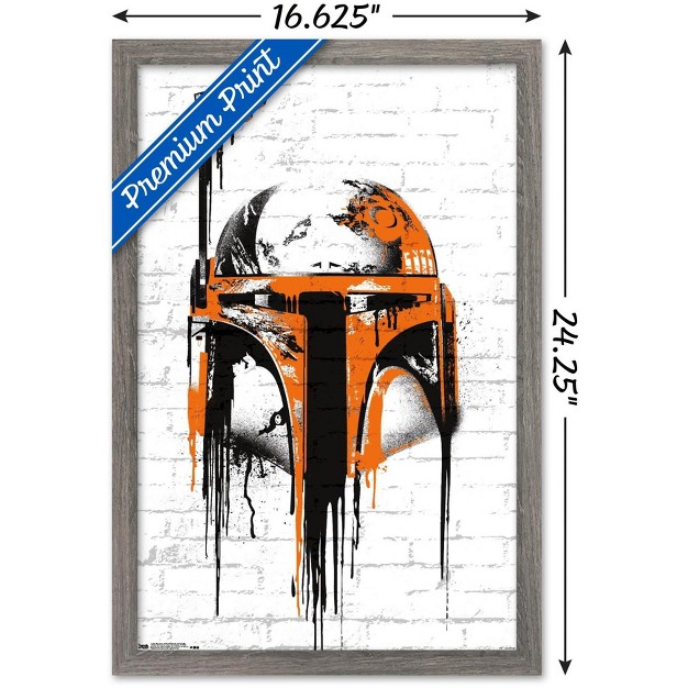 Trends International Star Wars Saga Boba Fett Black And Orange Framed Wall Poster Prints