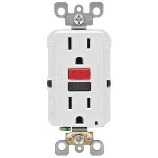 Leviton 15 Amp 125-Volt Self-Test Tamper Resistant GFCI Outlet White (4-Pack) M49-GFTR1-R4W