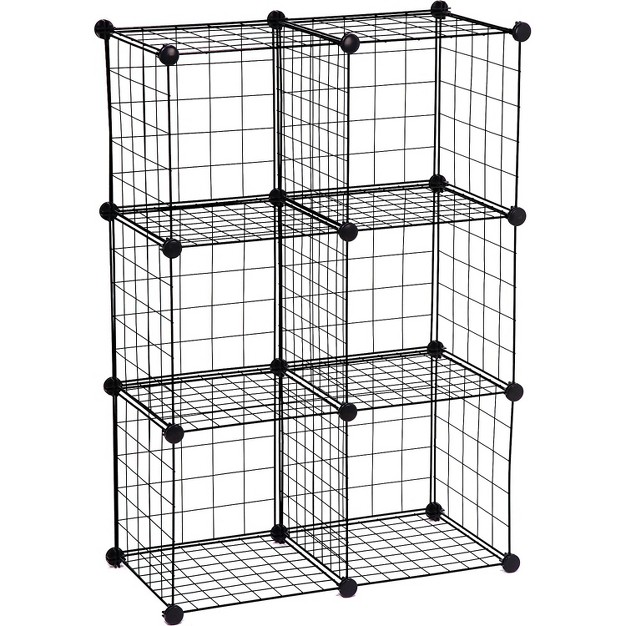 Honey can do 6 Pack Modular Mesh Storage Cubes Black 985456hcd Shf 09484