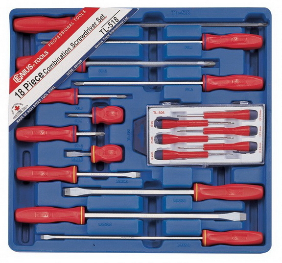 Genius Tools TL 518 18PC Slotted  ampPhilips Scr...