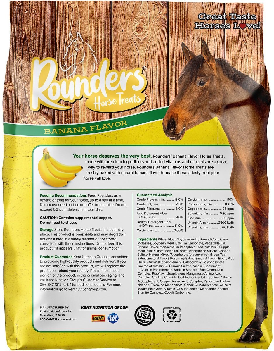 Blue Seal Rounders Banana Flavor Horse Treats， 30-oz bag