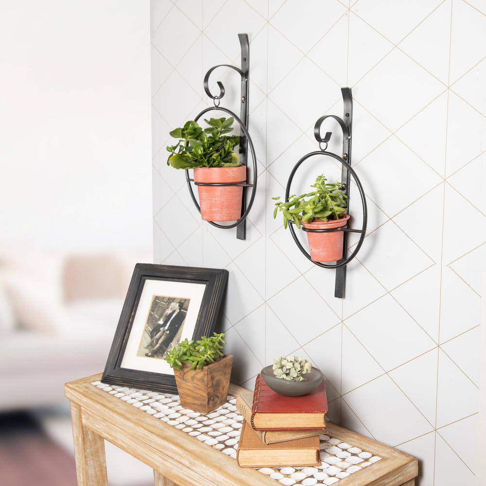 DANYA B Tivoli Metal Hanging Planter Set (2-Piece) FHB21243