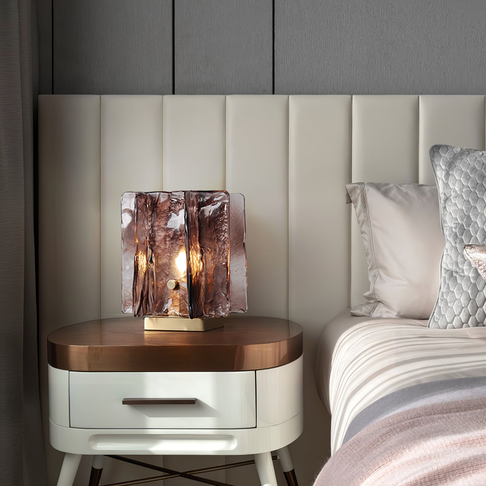 Amber Building Block Table Lamp