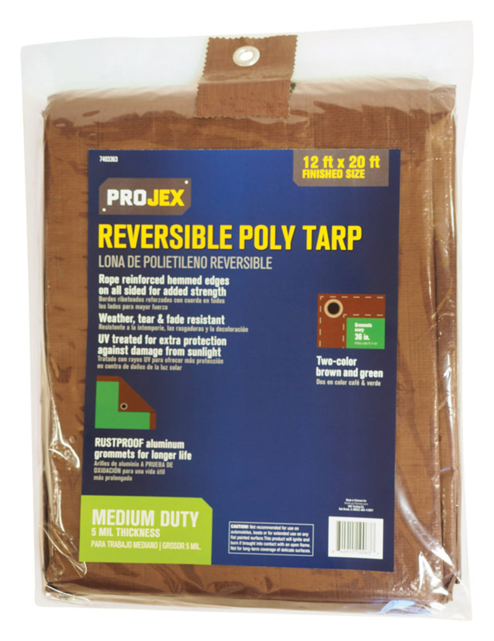 TARP POLY BRN/GRN 12x20