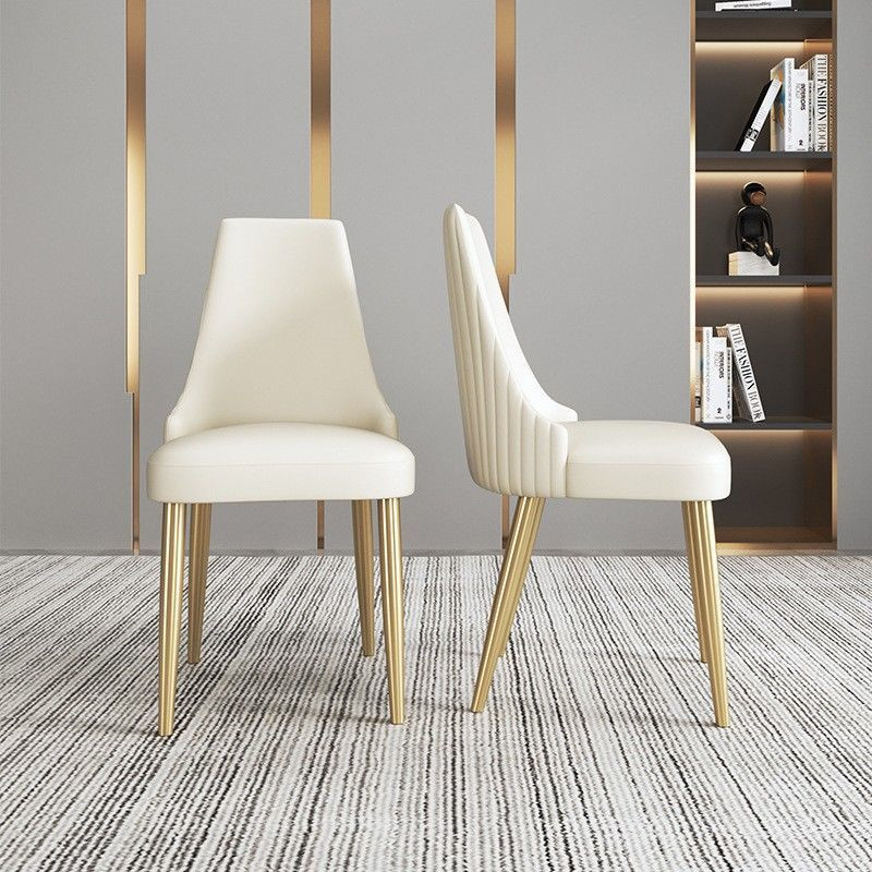 Gold Light Luxury Leather Dining Chair   Contemporary   Dining Chairs   by Miron Demid LLC  Houzz