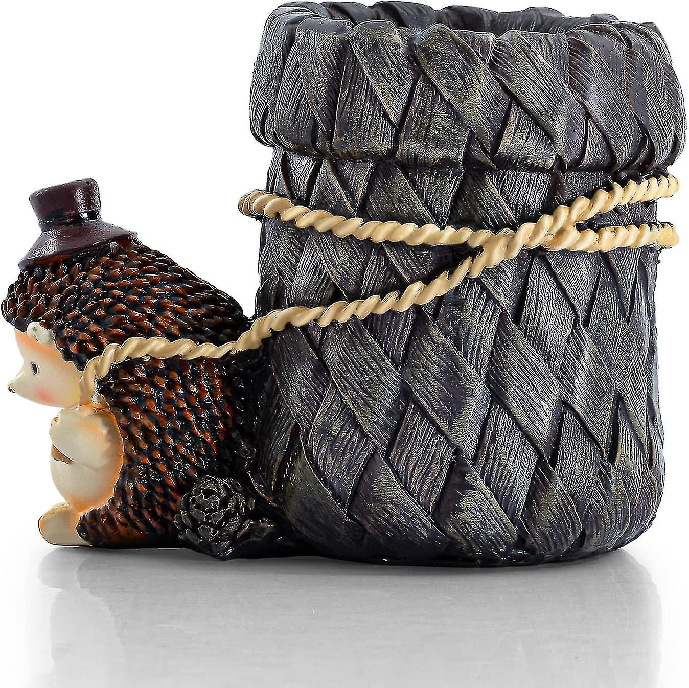 Statue Ornament Hedgehog Pen Holder Learning Ornament Desk Office