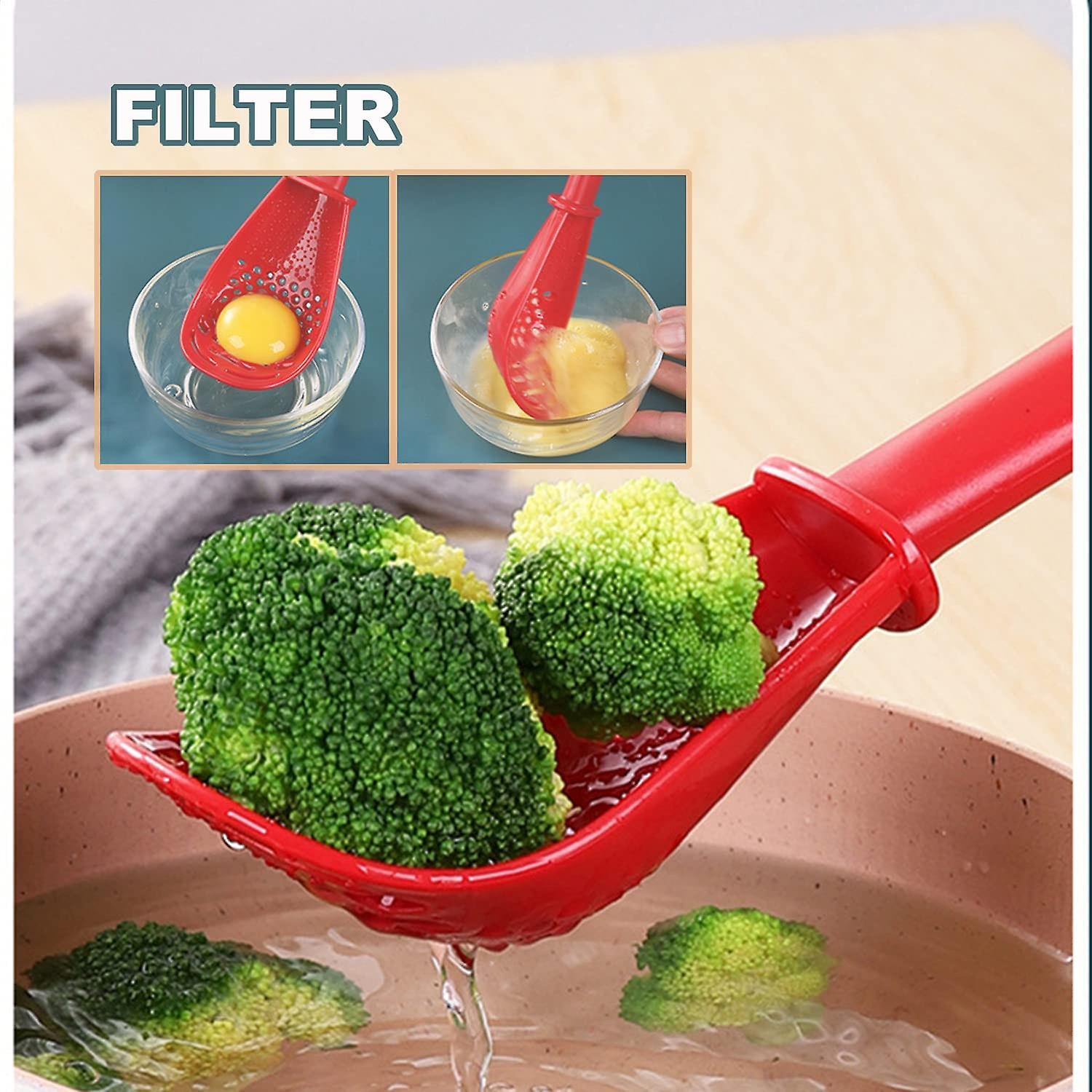 Multifunctional Kitchen Cooking Spoon， Skimmer Scoop Colander Strainer Grater Masher， Non-stick， Heat-resistant Kitchen Tools For Cooking， Draining， M