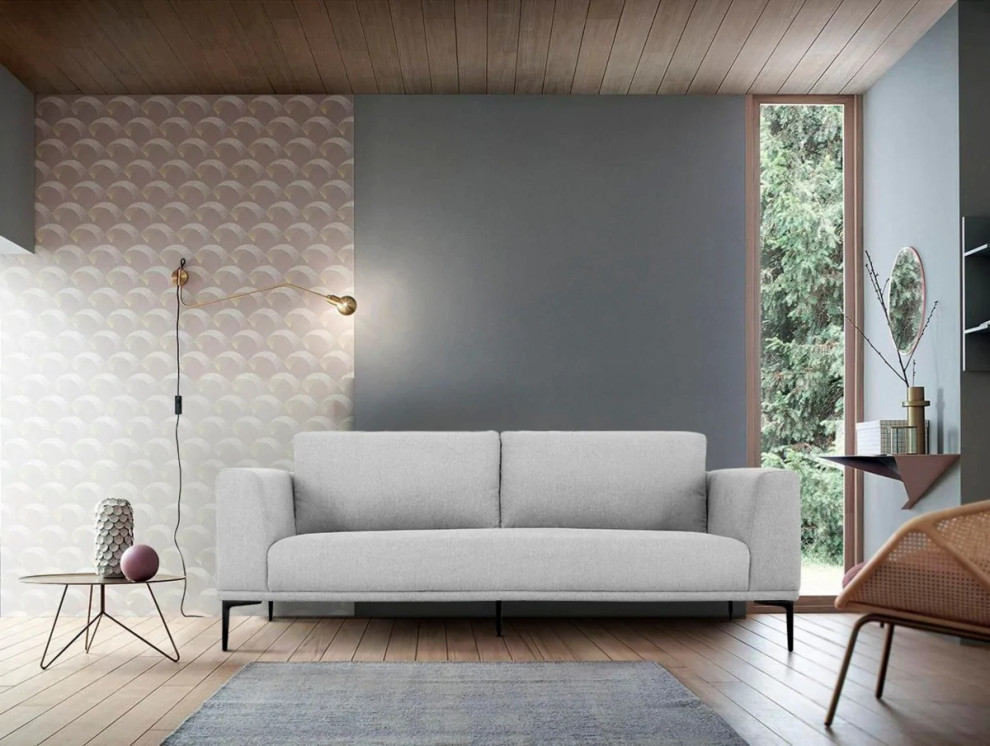 David Modern Light Gray Fabric Sofa   Modern   Sofas And Sectionals   by Virgil Stanis Design  Houzz