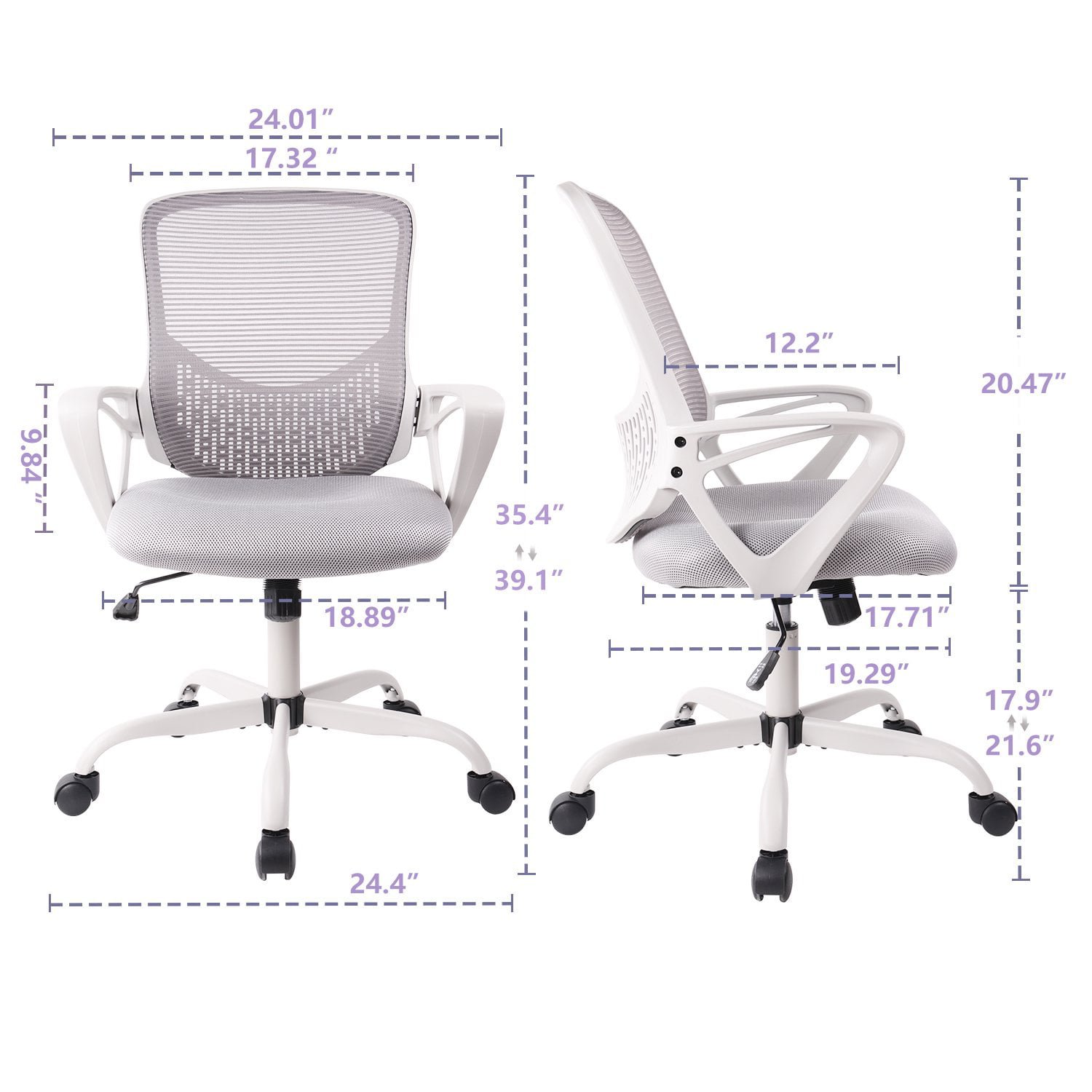 Ergonomic Mesh Office Chair， Executive Rolling Swivel Chair， Computer Chair Wi