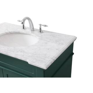 Timeless Home 36 in. W x 21.5 in. D x 35 in. H Single Bathroom Vanity in Green with White Marble TH100036GN