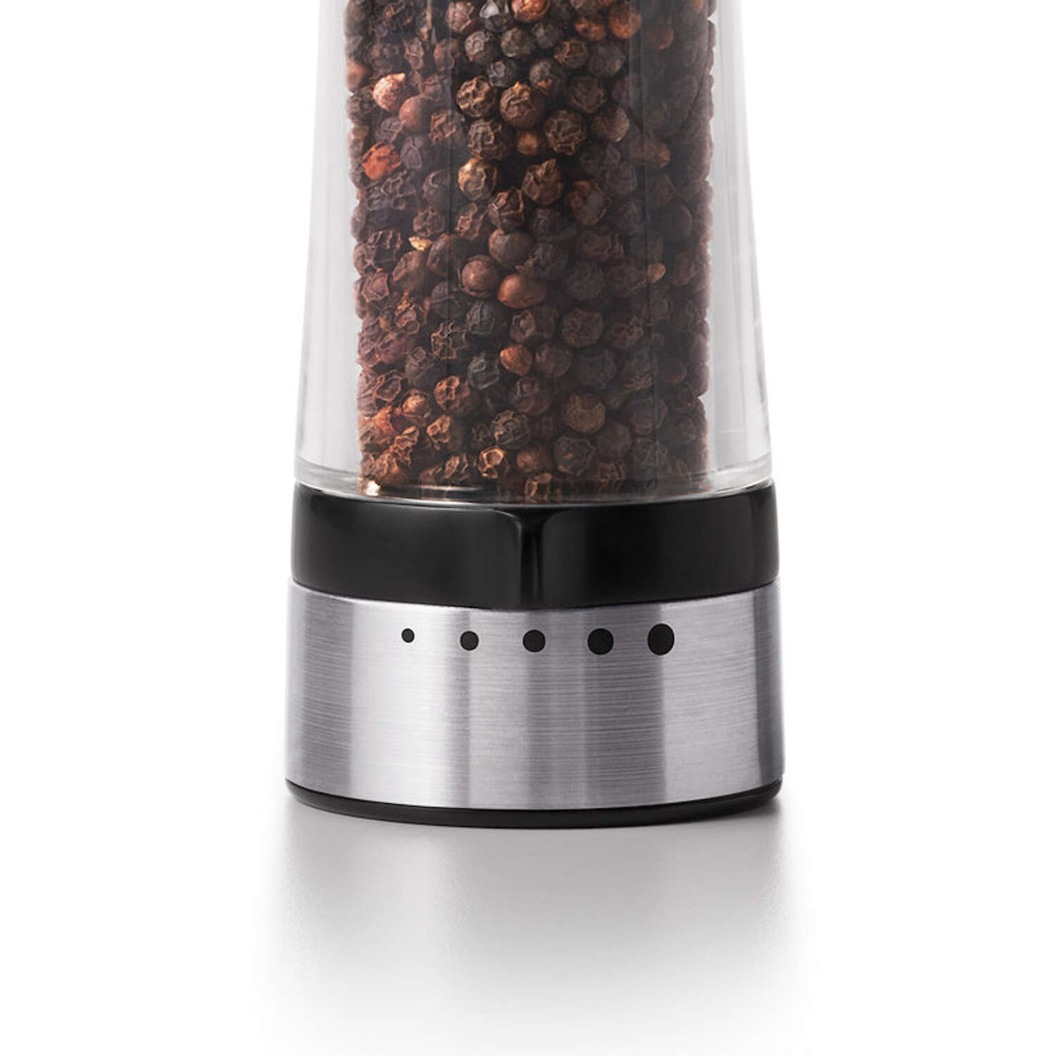 OXO Good Grips Clear/Silver Plastic/Stainless Steel 2-in-1 Salt and Pepper Grinder Shaker 4-3/4 oz