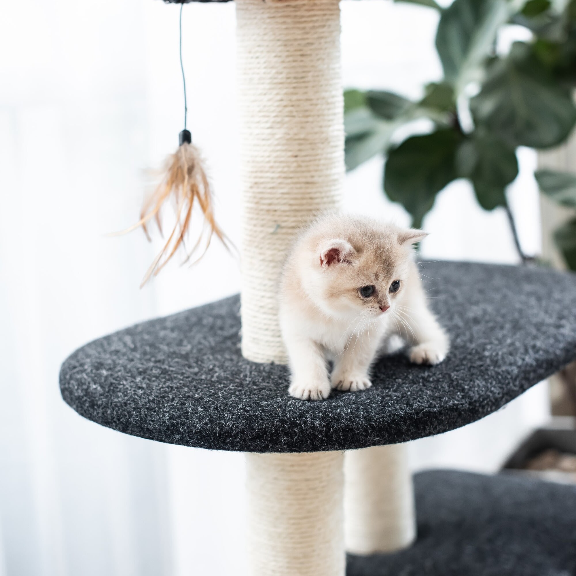 PetPals Group Ace Paper Handcrafted Cat Tree Condo， Sisal Rope Scratching Posts Top Perch， 26.5