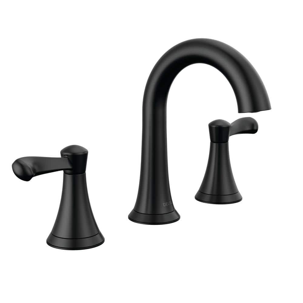 Delta Esato 8 in Widespread Double Handle Bathroom Faucet in Matte Black