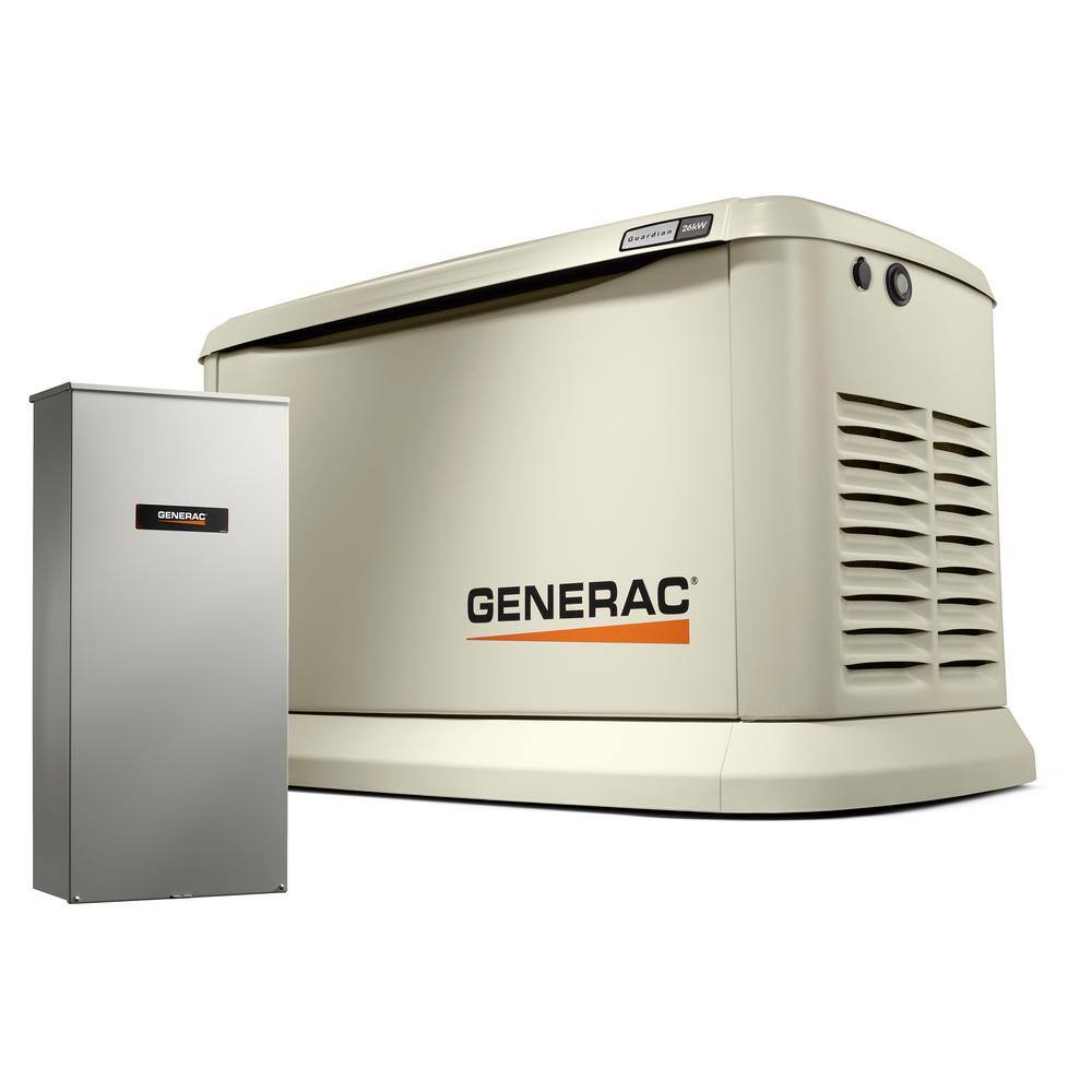 Generac Guardian 26000-Watt (LP)22500-Watt (NG) Air-Cooled Whole House Generator with Wi-Fi and 200 Amp Transfer Switch 7291