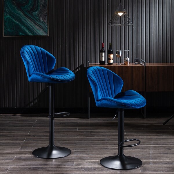 Bar Stools Set of 2 - Adjustable with Back and Footrest， Easy to Assemble Counter Height for Kitchen and Bar